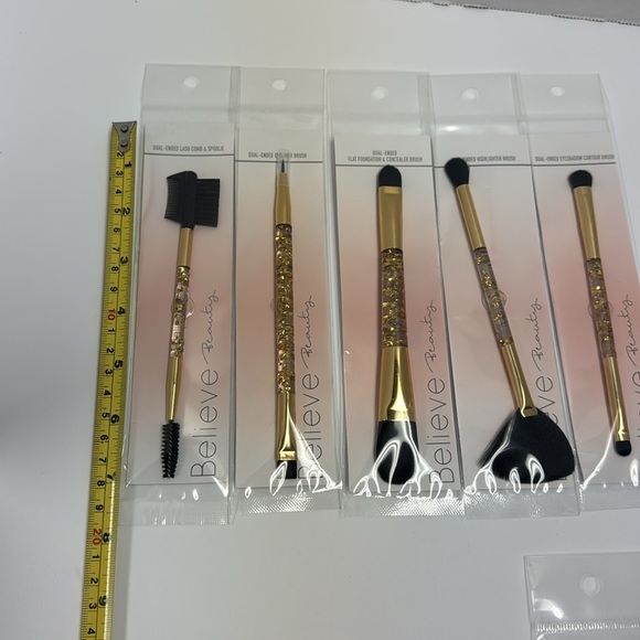 Believe beauty set of four new dual end makeup brushes brow, eyeliner eyeshadow - Picture 6 of 8